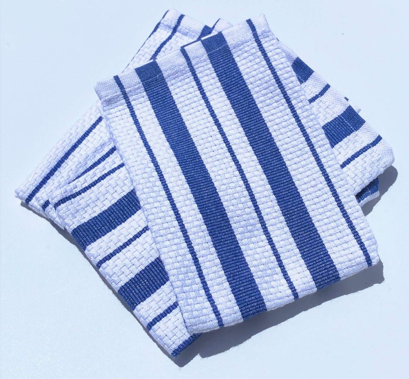 williams sonoma Williams-Sonoma Classic Stripe Kitchen Dishcloths/Dishrags  Set of 4 (Bright Blue) - Image 2